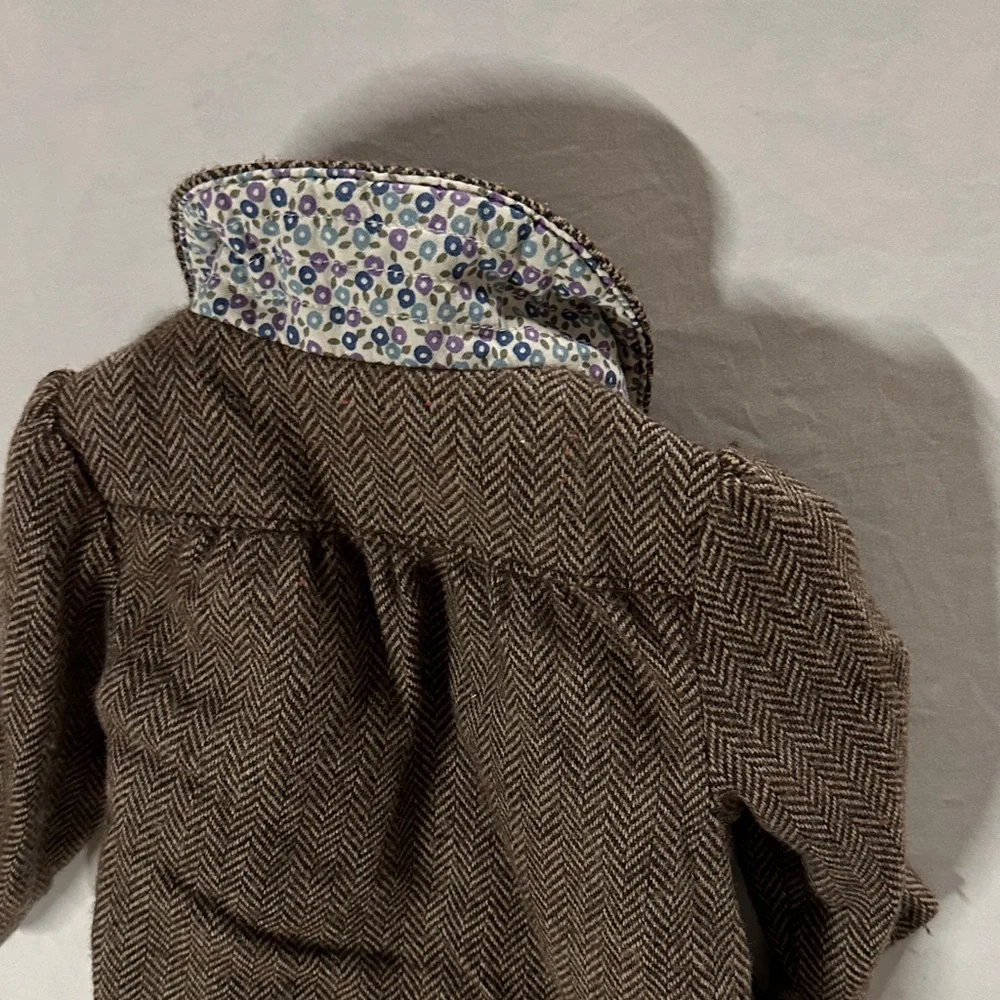 Baby Gap Girls Brown Herringbone Peacoat 6-12 months
